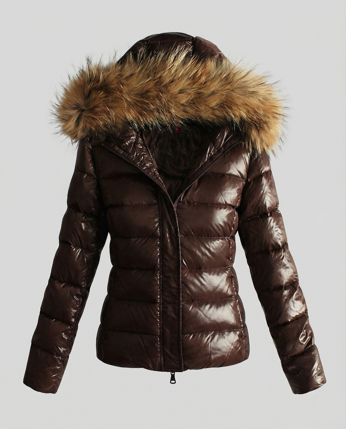 Dames winterdonsjas met afneembare capuchon en luxe bontkraag