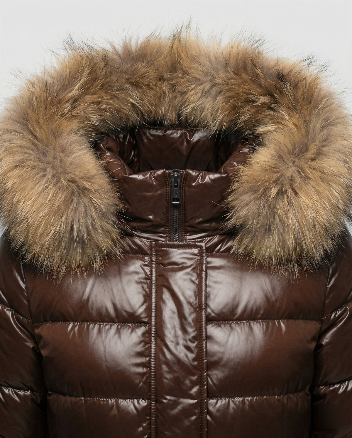 Dames winterdonsjas met afneembare capuchon en luxe bontkraag
