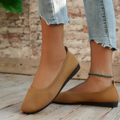 Damesballerina's met elastisch bovenwerk en orthopedische binnenzoolondersteuning voor comfort