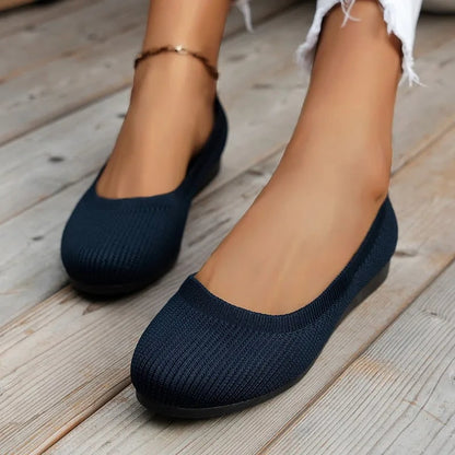 Damesballerina's met elastisch bovenwerk en orthopedische binnenzoolondersteuning voor comfort