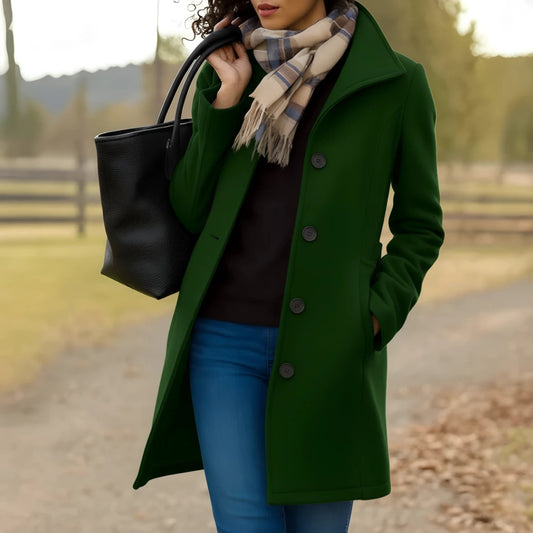 Image of Damesjas met knoopsluiting - Klassieke jas