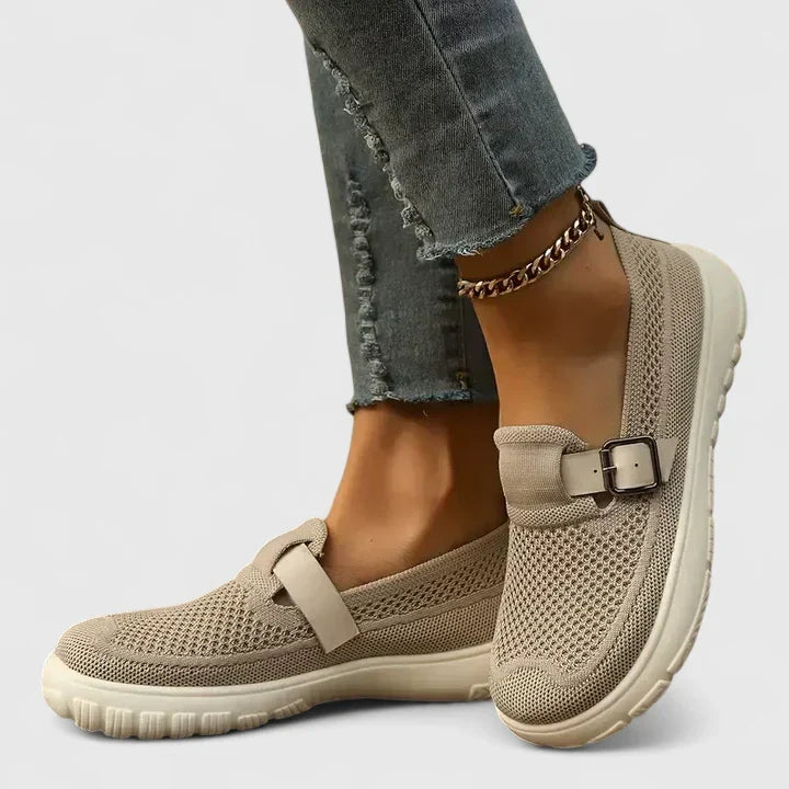 Damesloafers met voetboogondersteuning, verstelbare band en antislipzool