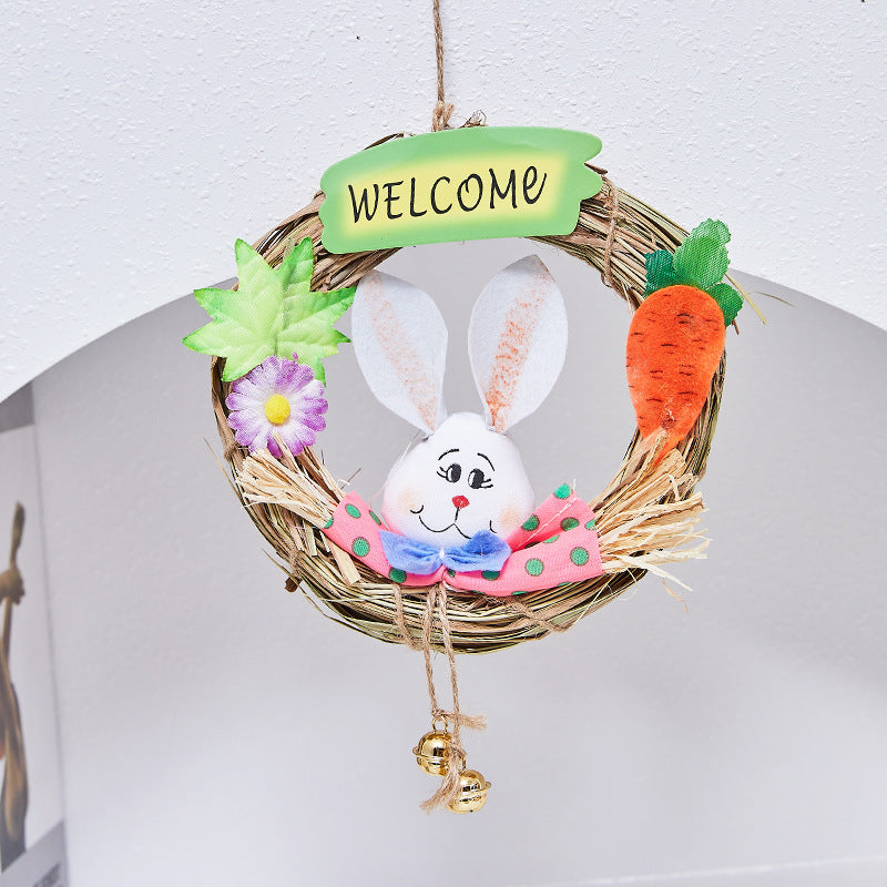 Decoratieve welkomskrans met haas