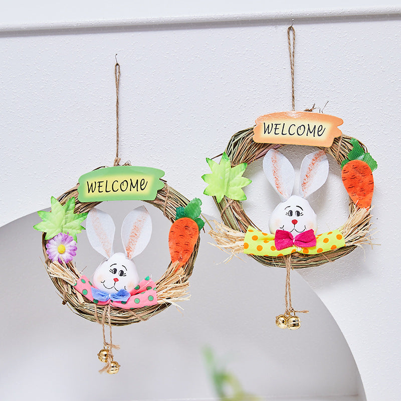 Decoratieve welkomskrans met haas