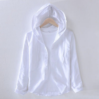 Image of Dennis | Heren Hooded Gestreept Casual Overhemd