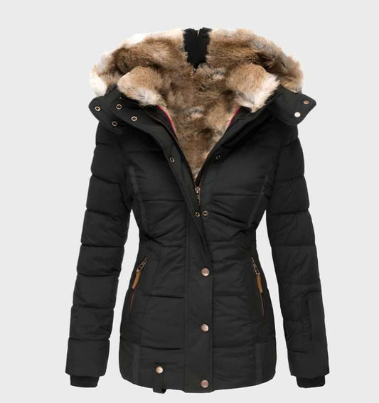 Dikke en warme slim fit winterjas met capuchon