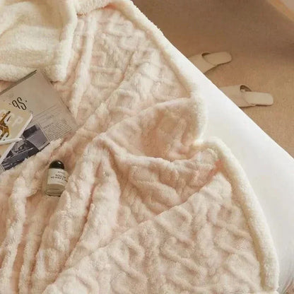 Dikke lamswollen fleece winterdeken - zachte en warme plaid