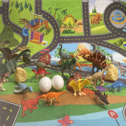 Dinosaurus adventskalender met 28 figuren en speelmat – educatief speelgoed voor kinderen van 4 tot 8 jaar