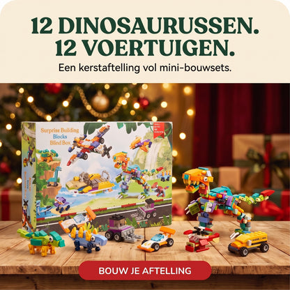 Dinosaurus en Voertuigen Adventskalender, 24 Mini-bouwsels met Grote T. rex