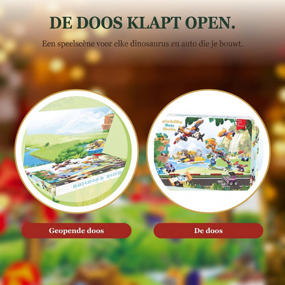 Dinosaurus en Voertuigen Adventskalender, 24 Mini-bouwsels met Grote T. rex