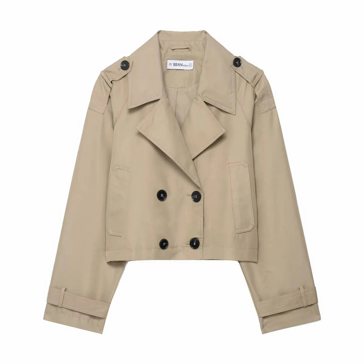 Double-breasted trenchcoat voor dames met zakken – Stijlvolle herfst- en winterjas voor kantoor
