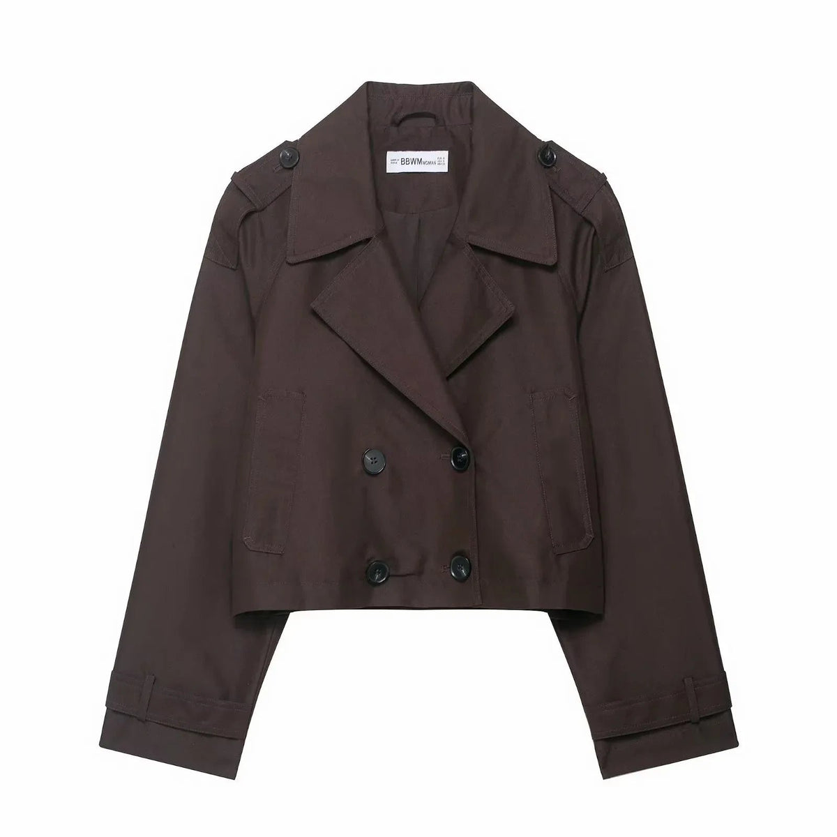 Double-breasted trenchcoat voor dames met zakken – Stijlvolle herfst- en winterjas voor kantoor
