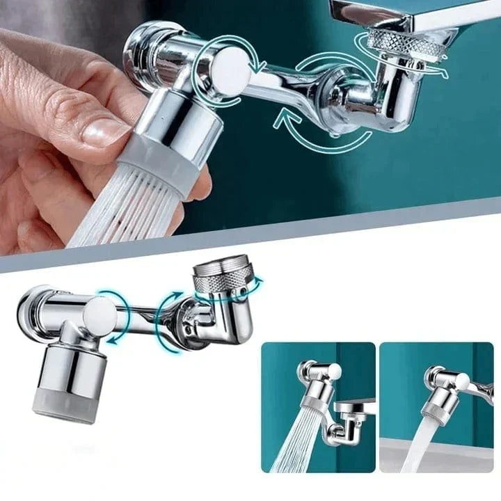 Draaibare kraanverlenger | 1080° rotatie & 2 waterstralen | Accessoire van koper & ABS voor keuken & badkamer