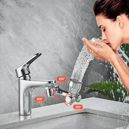 Draaibare kraanverlenger | 1080° rotatie & 2 waterstralen | Accessoire van koper & ABS voor keuken & badkamer