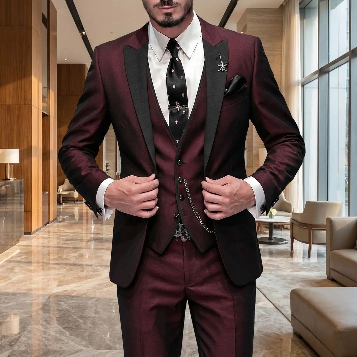 Driedelig formeel slim fit kostuum