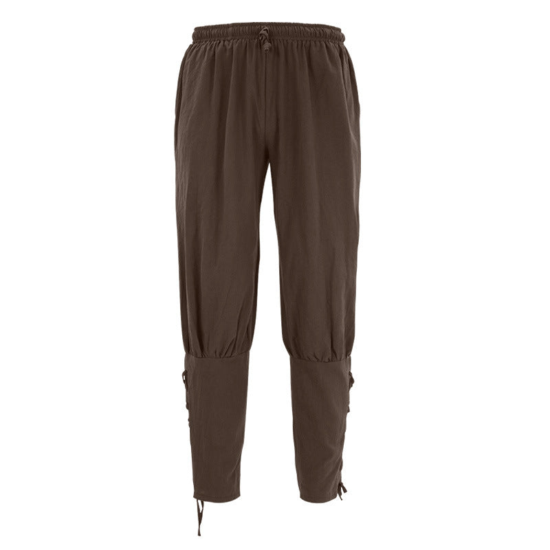 Elegant barok herenoverhemd met opstaande kraag, ruches op de borst en kanten manchetten