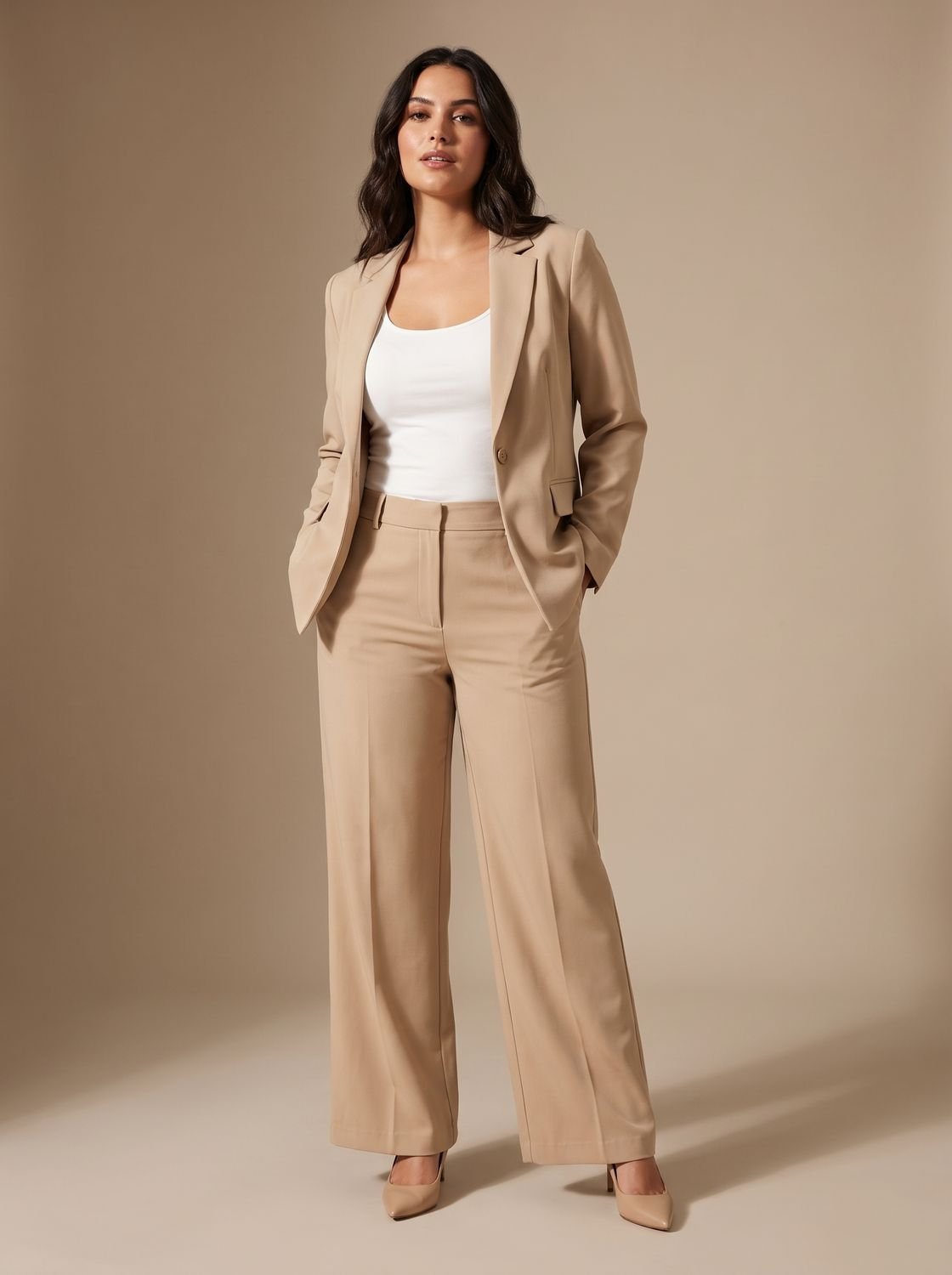 Elegant tweedelig damesbroekpak met blazer