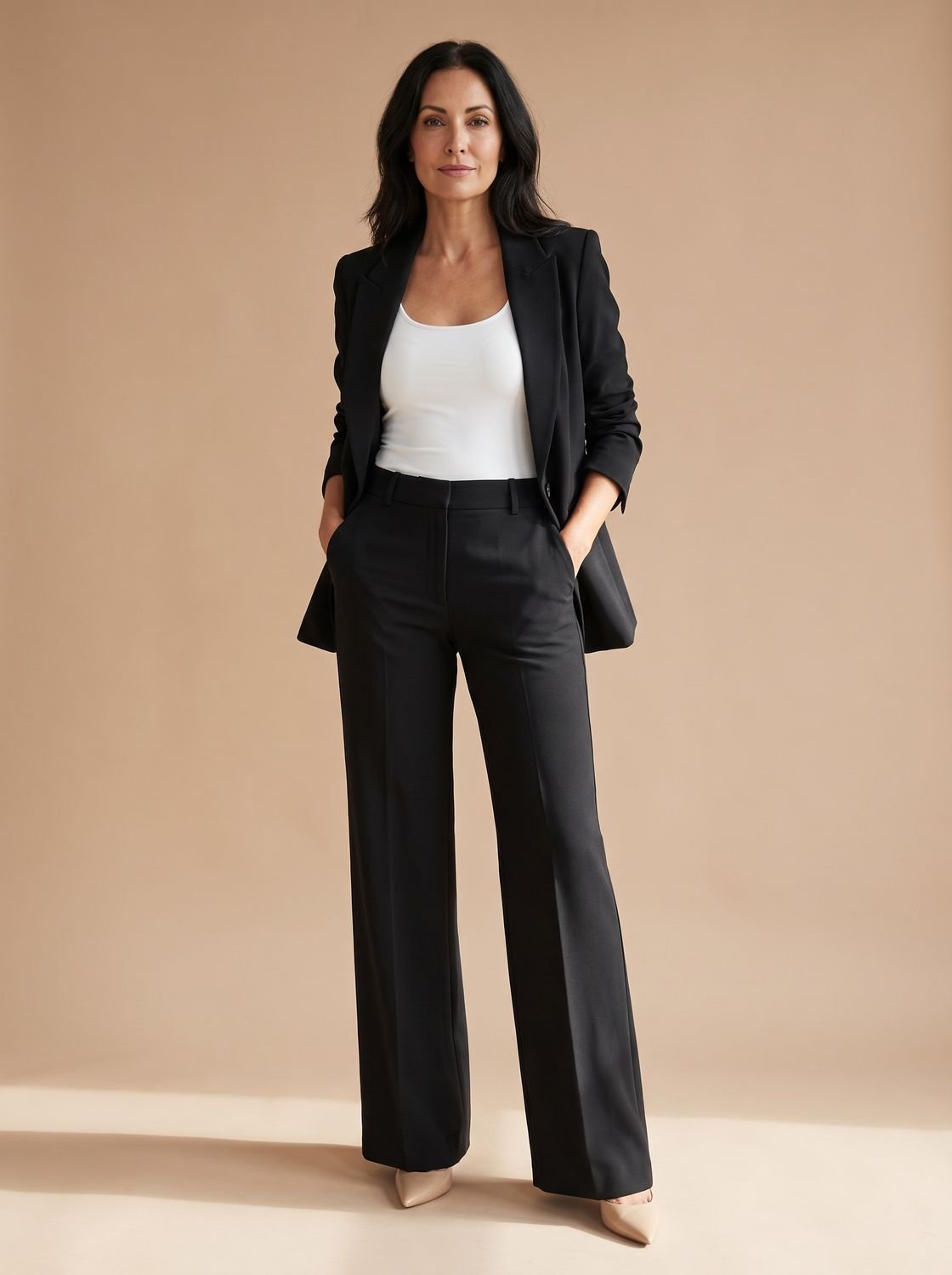 Elegant tweedelig damesbroekpak met blazer