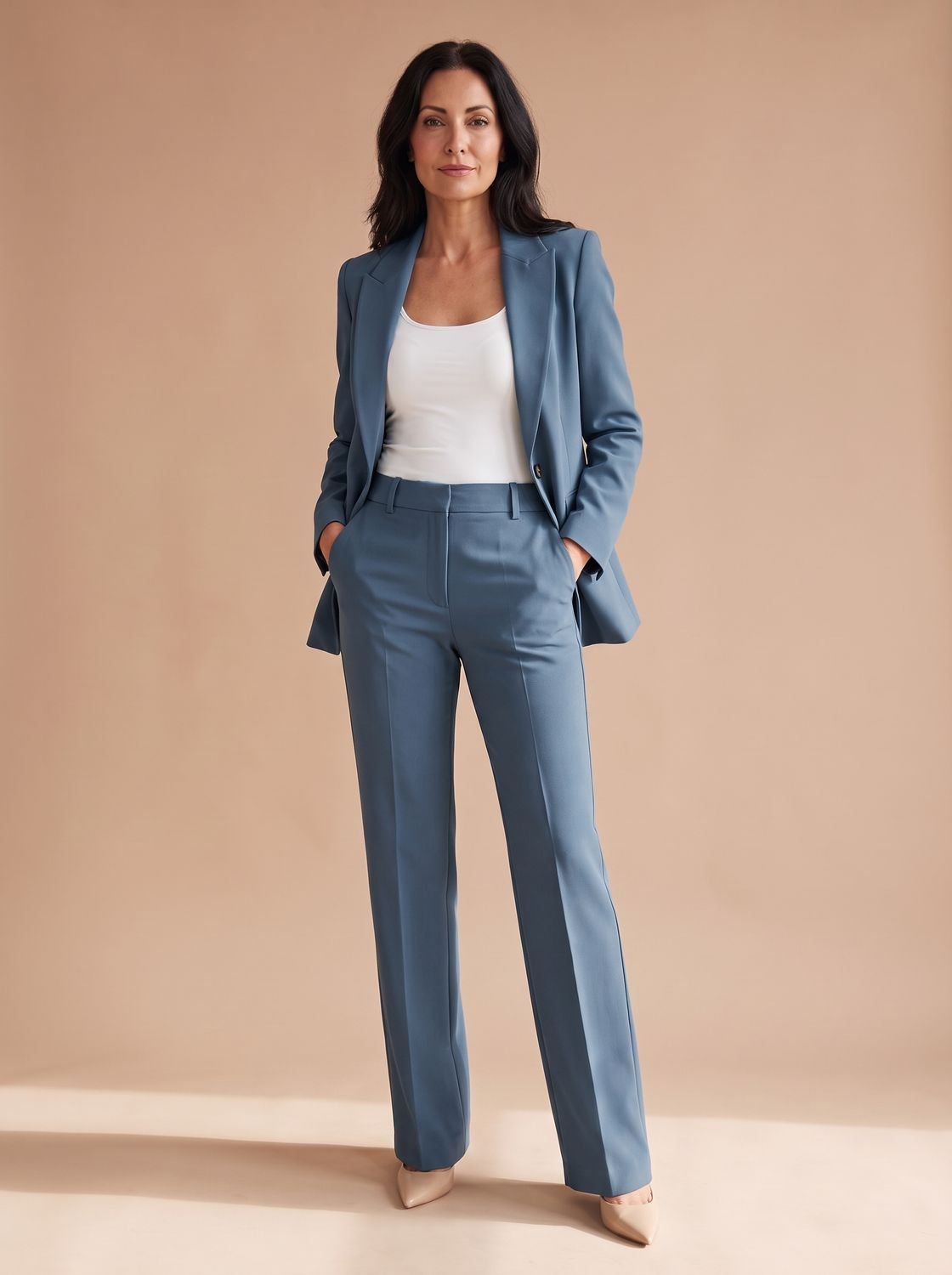 Elegant tweedelig damesbroekpak met blazer