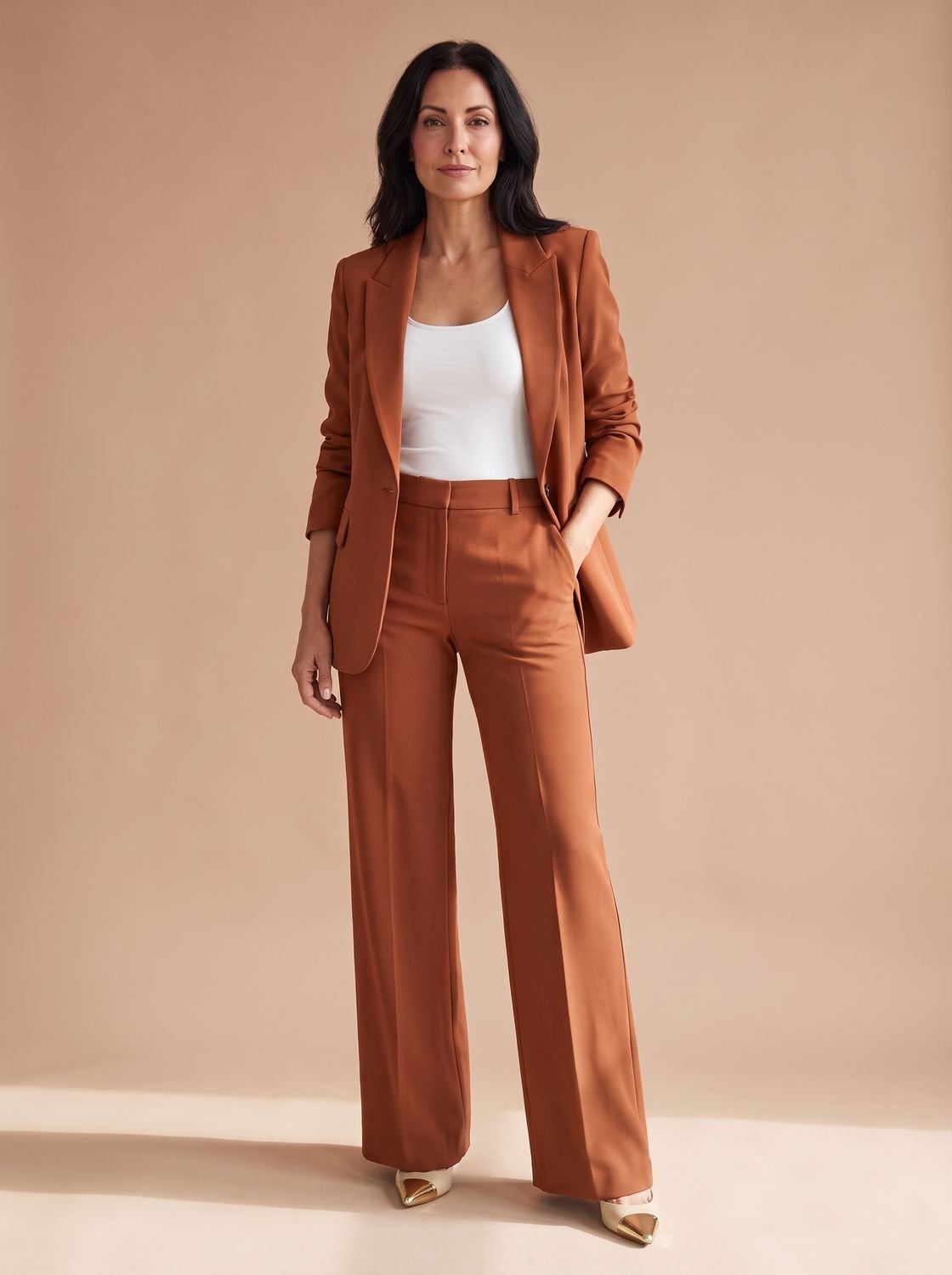 Elegant tweedelig damesbroekpak met blazer