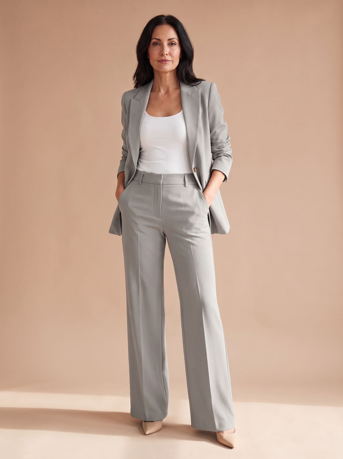 Elegant tweedelig damesbroekpak met blazer