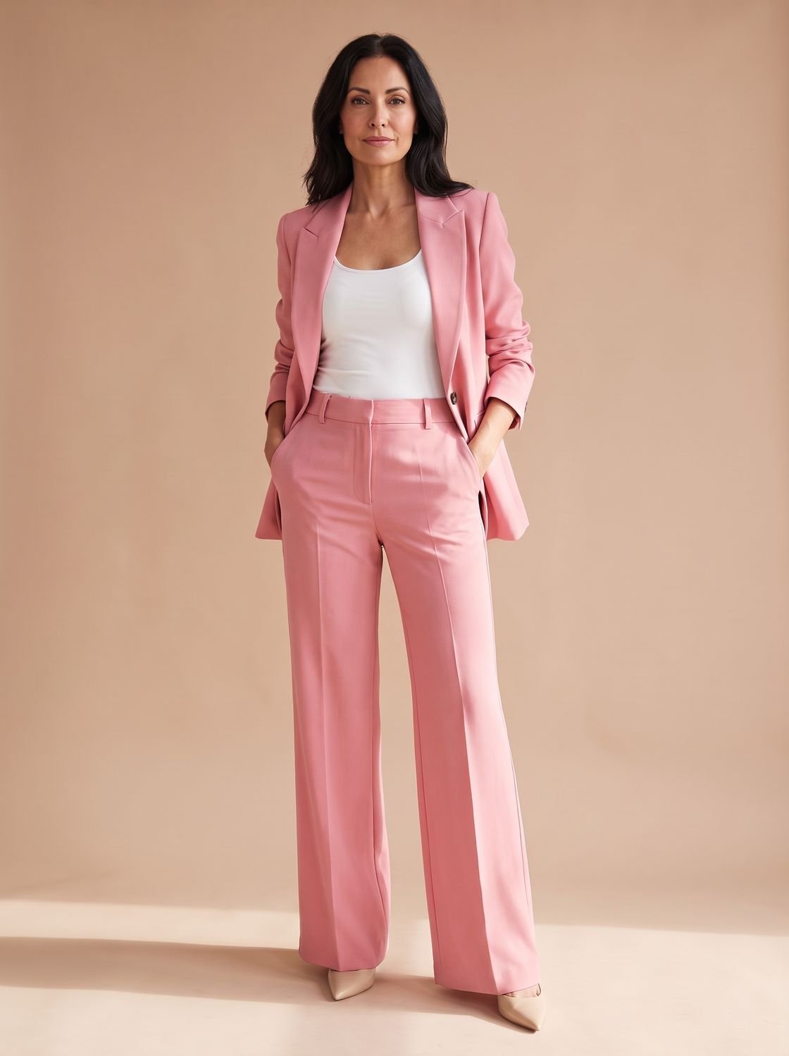 Elegant tweedelig damesbroekpak met blazer