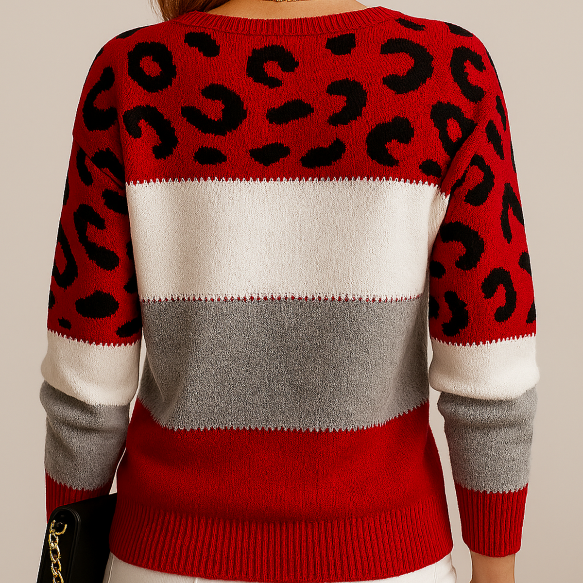 Elegante gebreide damestrui met V-hals – Fijngebreide pullover