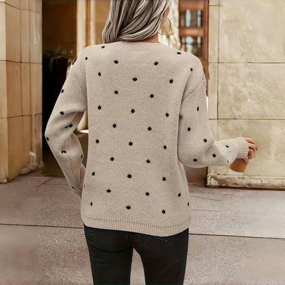 Elegante gebreide damestrui met V-hals – Zachte en stijlvolle pullover