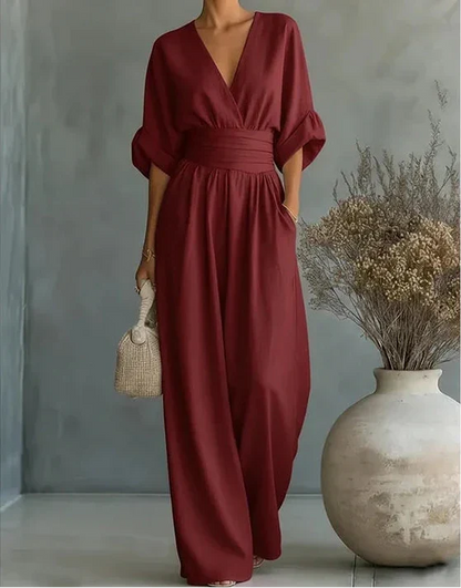 Elegante jumpsuit met wijde pijpen