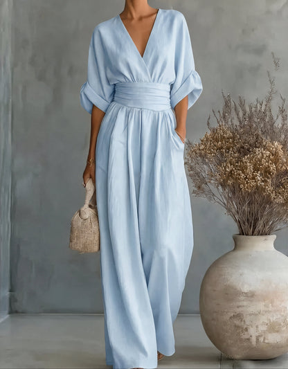 Elegante jumpsuit met wijde pijpen