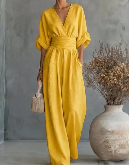 Elegante jumpsuit met wijde pijpen