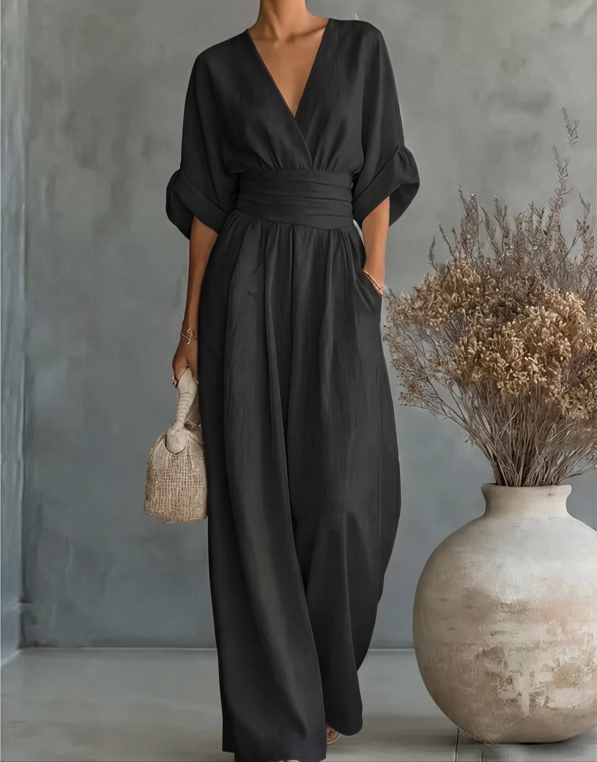 Elegante jumpsuit met wijde pijpen