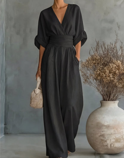 Elegante jumpsuit met wijde pijpen