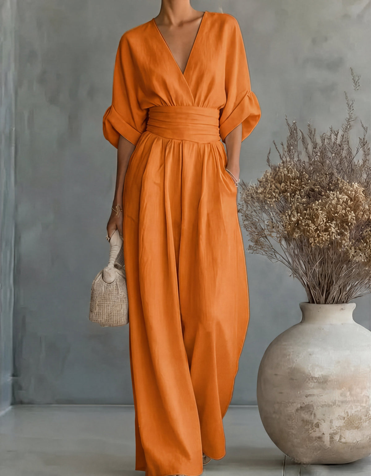 Elegante jumpsuit met wijde pijpen