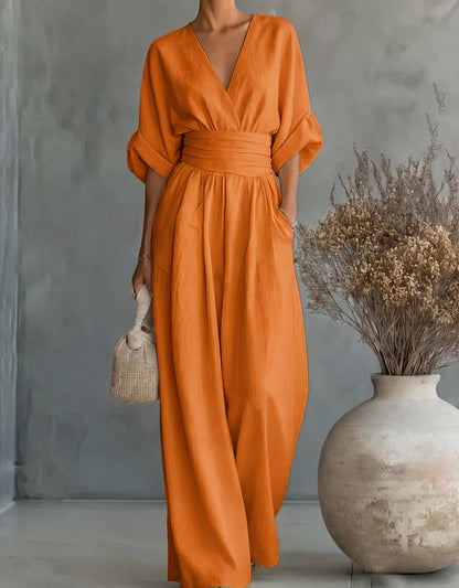 Elegante jumpsuit met wijde pijpen