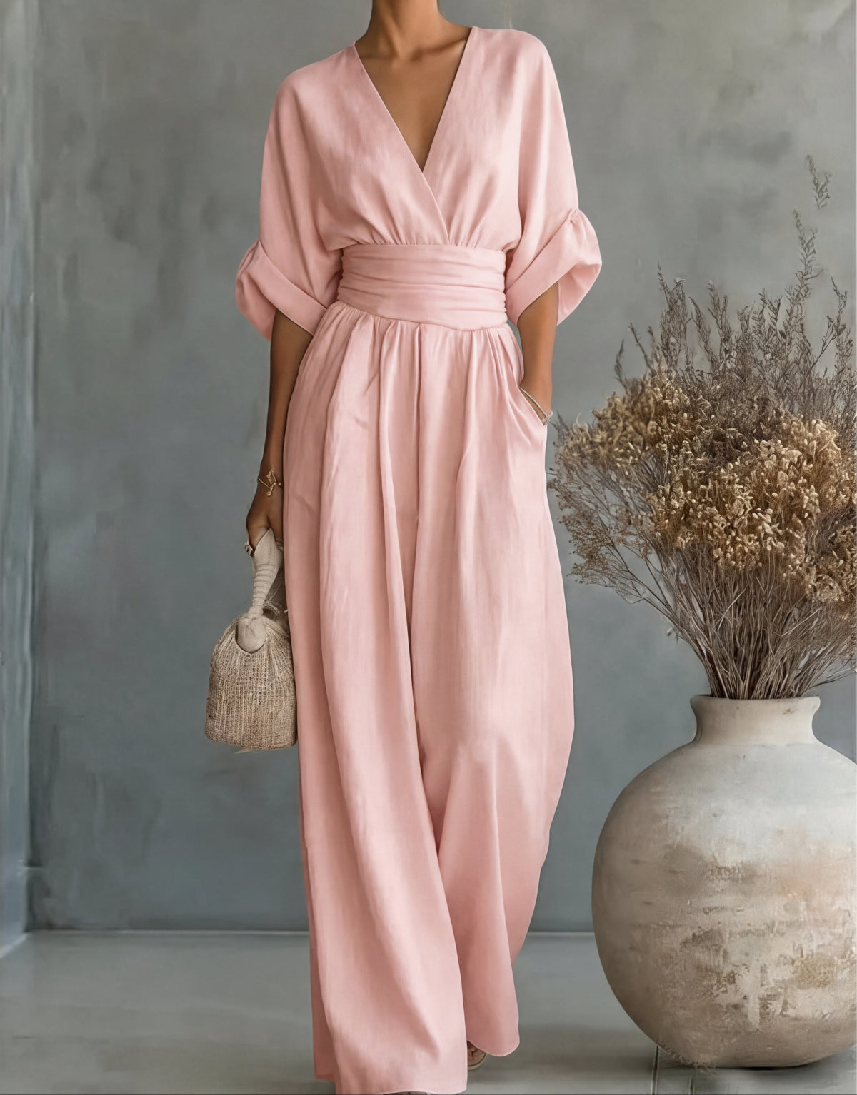 Elegante jumpsuit met wijde pijpen