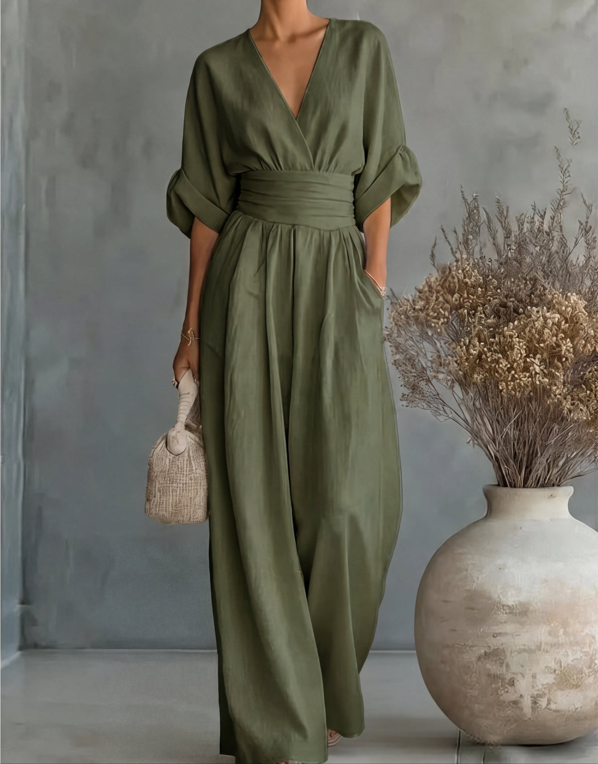 Elegante jumpsuit met wijde pijpen