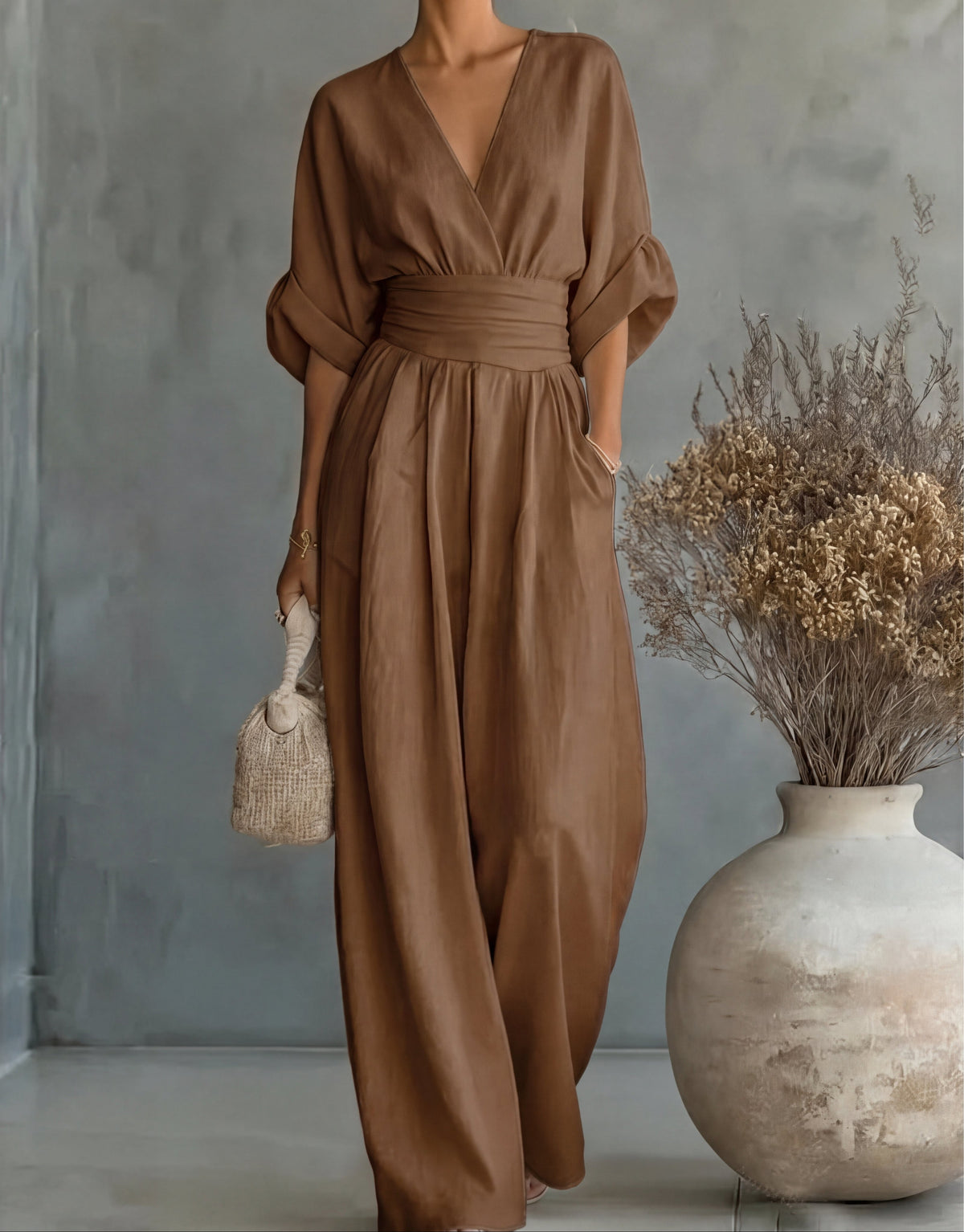 Elegante jumpsuit met wijde pijpen