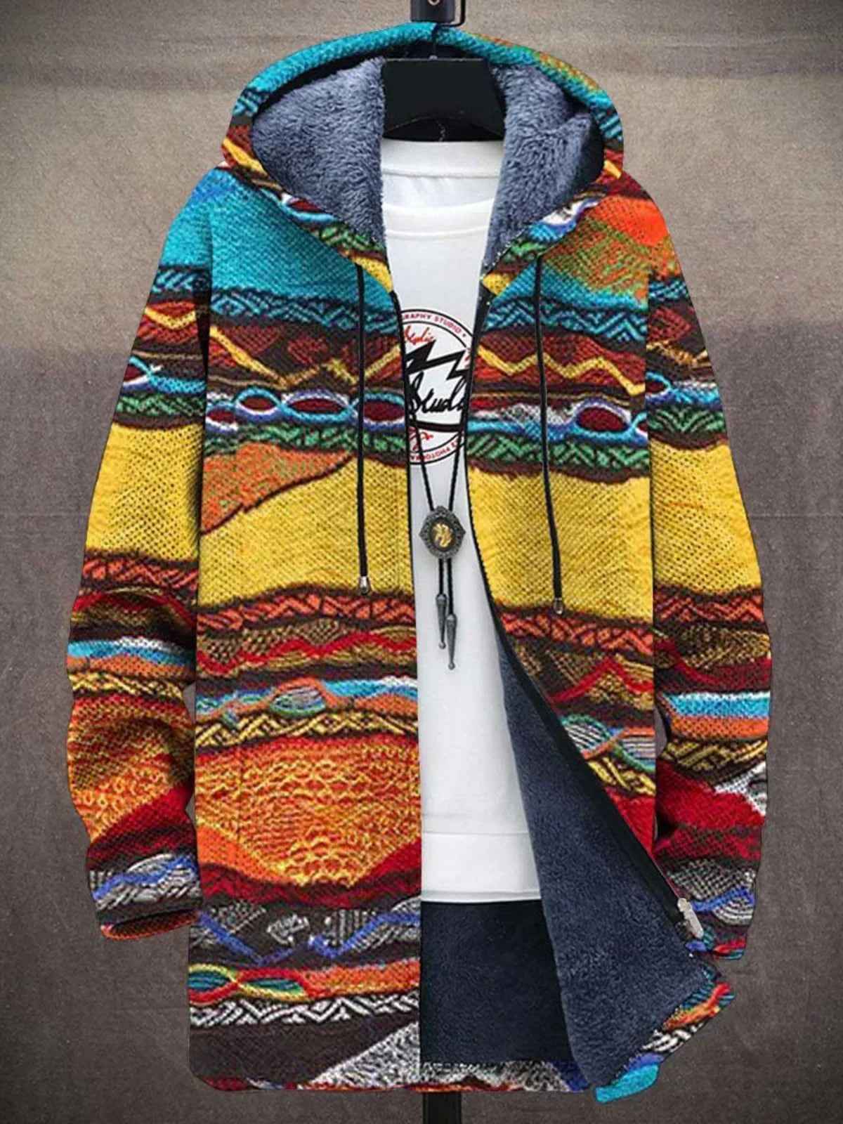 Elegante kunstgeïnspireerde damescardigan - Gebreid statement vest met artistiek patroon en zachte touch