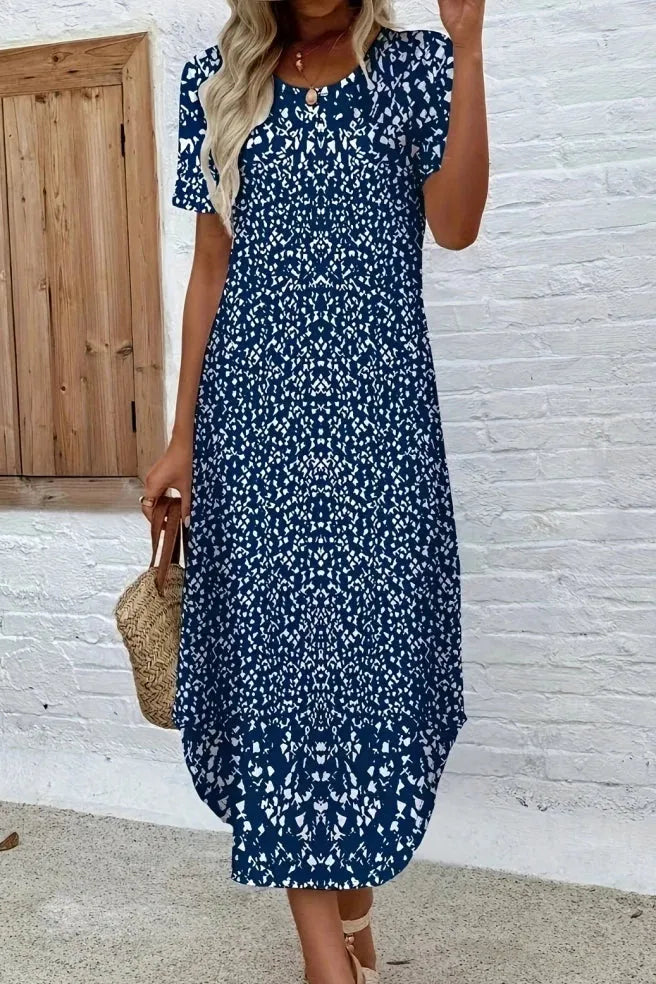 Elegante maxi-jurk met bloemenprint voor dames