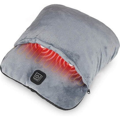 Elektrische voetenwarmer en shiatsu-massageapparaat met verwarming en vibratiemassage