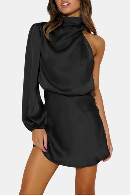 Image of Elena | Dames One Shoulder Asymmetrische Mini Jurk