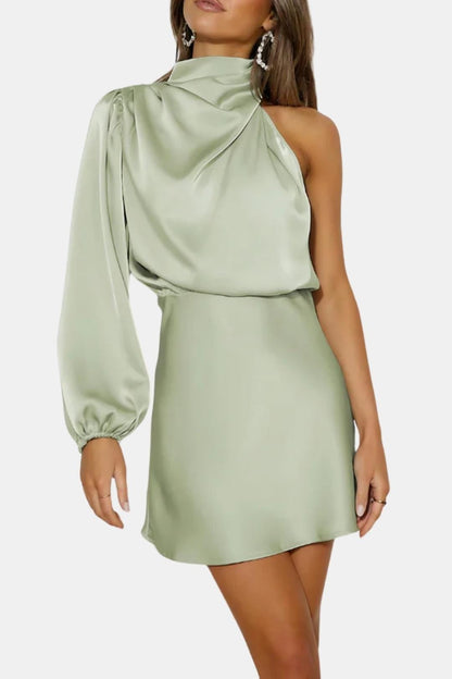 Image of Elena | Dames One Shoulder Asymmetrische Mini Jurk