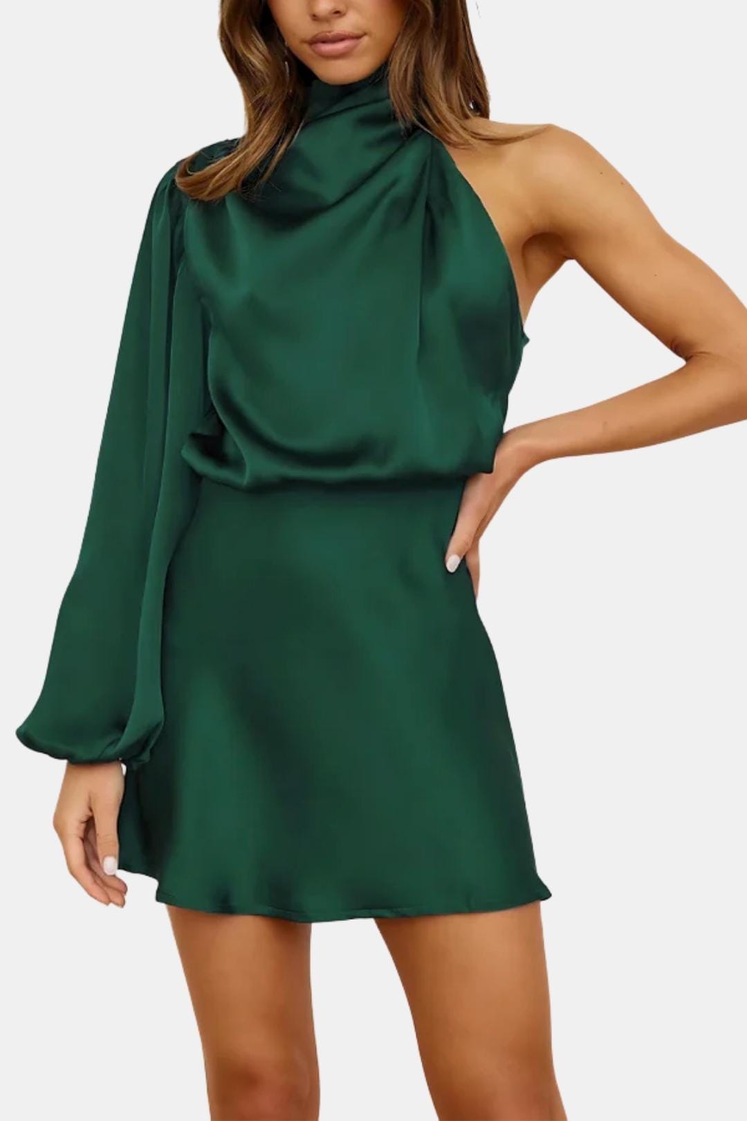 Image of Elena | Dames One Shoulder Asymmetrische Mini Jurk