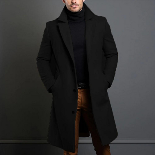 Elias | Lange Slim-Fit Mantel voor Heren