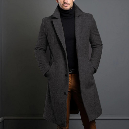 Elias | Lange Slim-Fit Mantel voor Heren