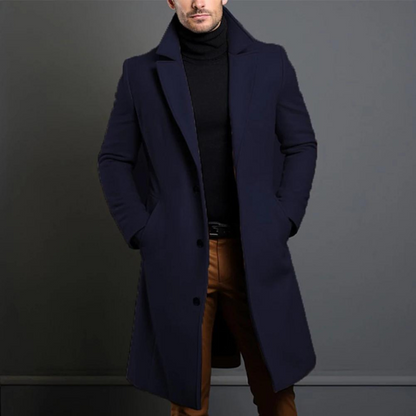 Elias | Lange Slim-Fit Mantel voor Heren