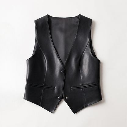 Image of Elin | Dames Mouwloos Vest met Knopen