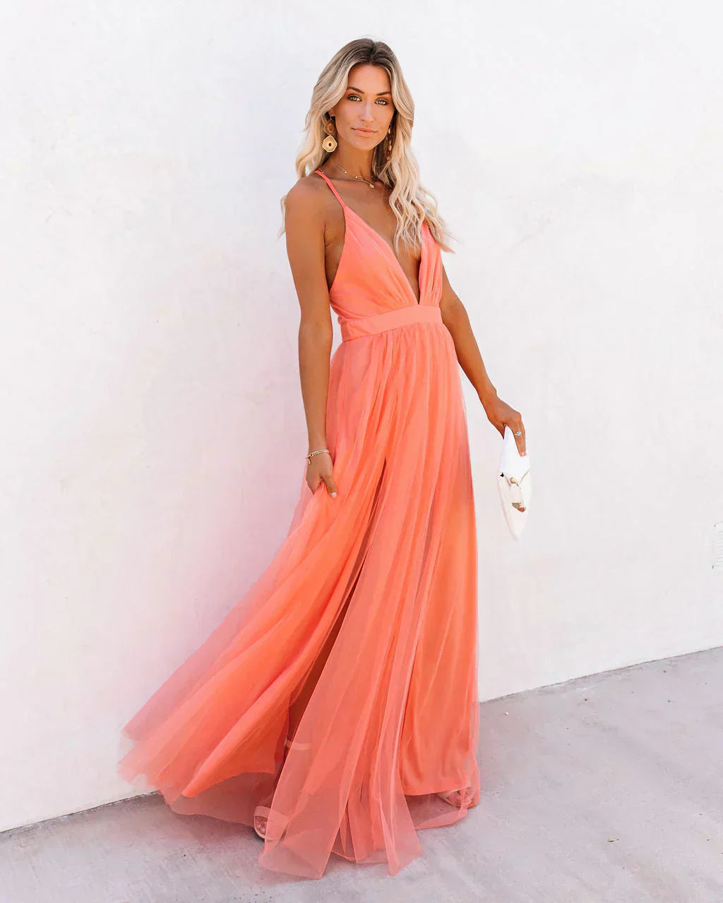 Image of Eline | Dames Mouwloze A-lijn Maxi Jurk