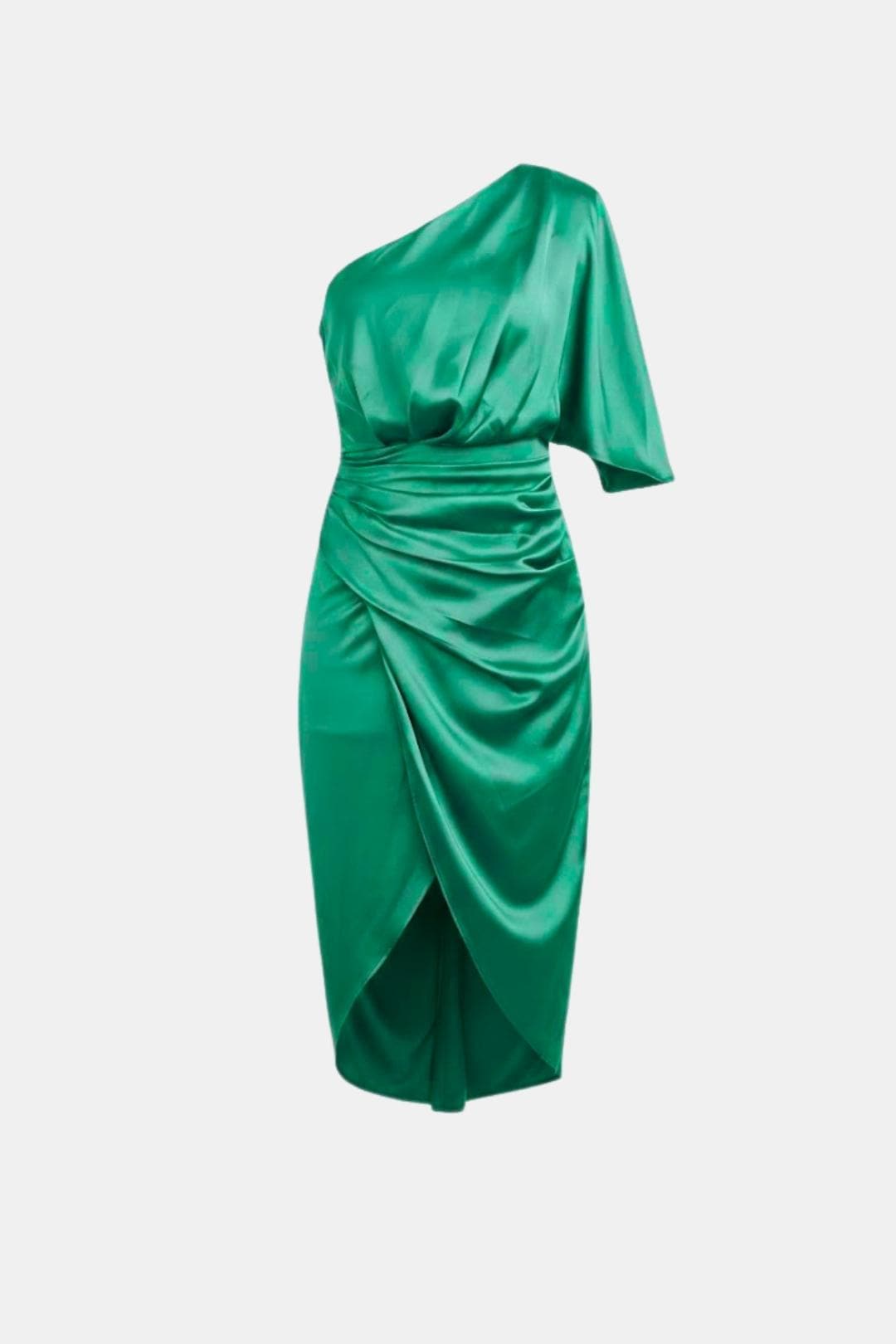 Image of Ella | Dames One Shoulder Wrap Midi Jurk